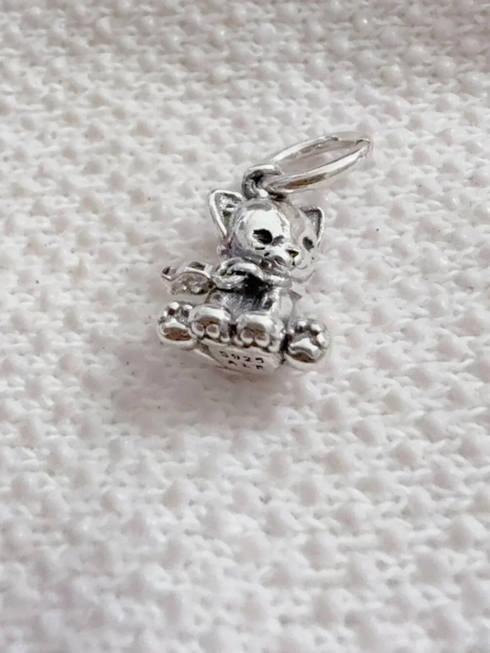 Sweet Cat Charm, Pet Cat Charm, Silver Charm For Pandora Bracelet